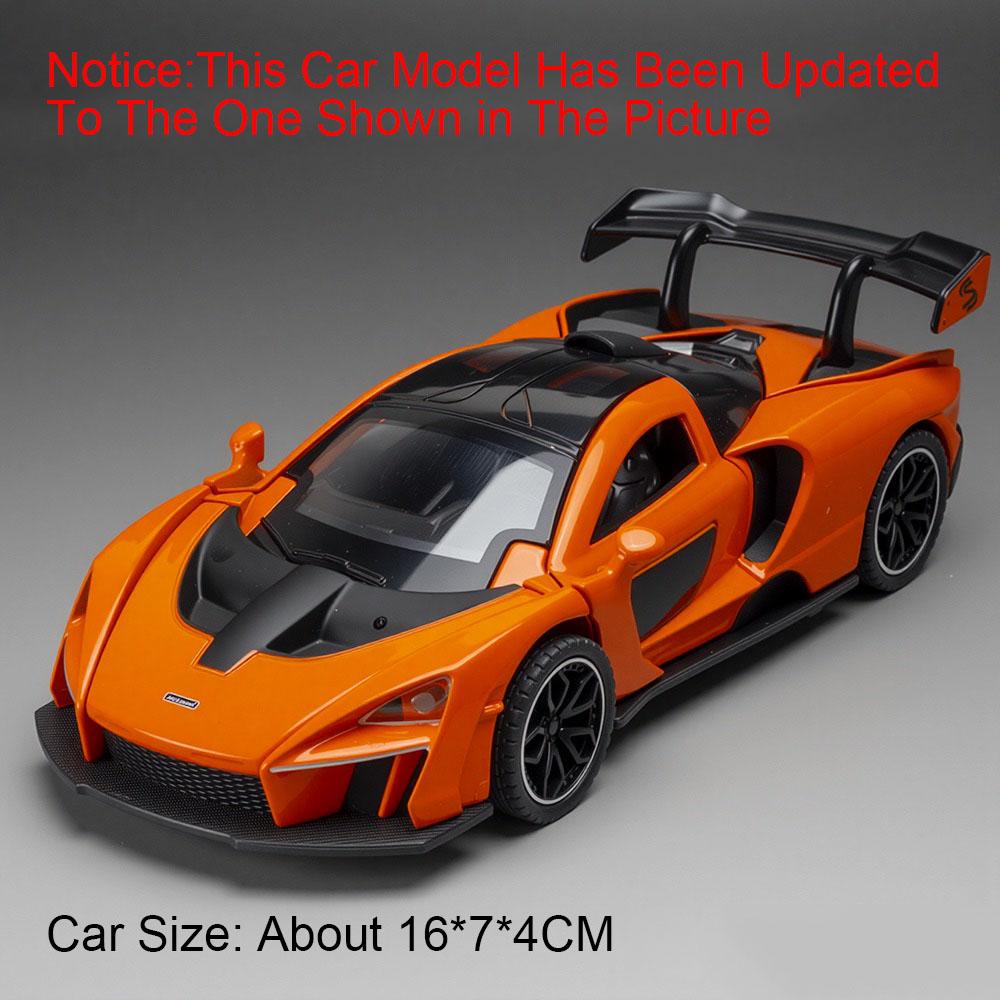 1:Масштаб 32 Модель спортивного автомобиля 720S Senna Игрушка Музыка Свет Металл Литье под давлением Резиновые шины Коллекция миниатюрных транспортных средств Хобби Подарки