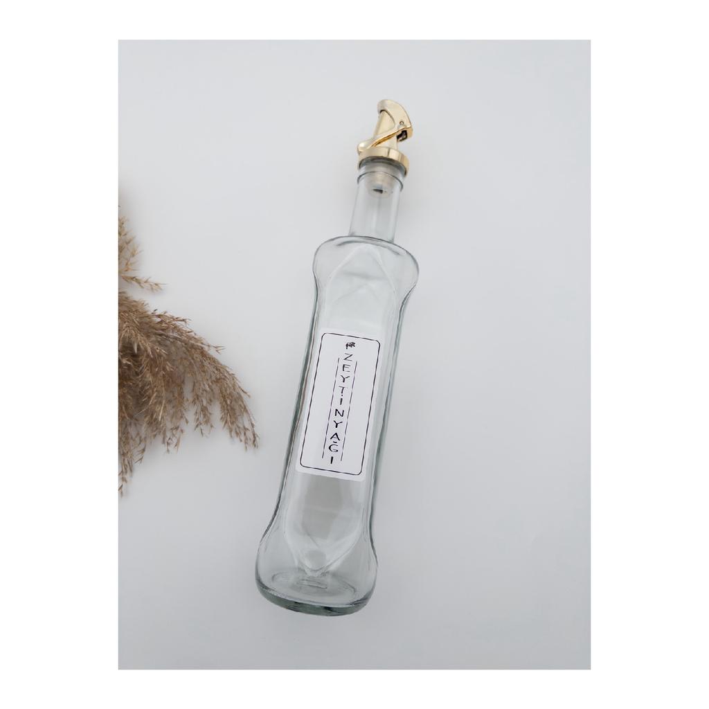 Olive Oil And Sunflower Oil Drip-free Oil Pot 500ml Decorative Gold Lid