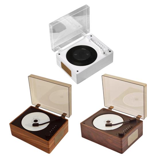 Retro Portable Music Player with Speaker, Bluetooth-compatible Desktop Player with Remote Control for Home, Support USB/Type-C