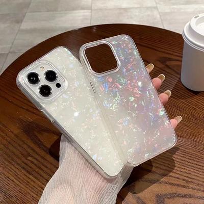 Роскошный лазерный чехол для телефона с узором ракушки для iPhone 11 12 13 14 15 Pro Max Plus, противоударный бампер, задняя крышка