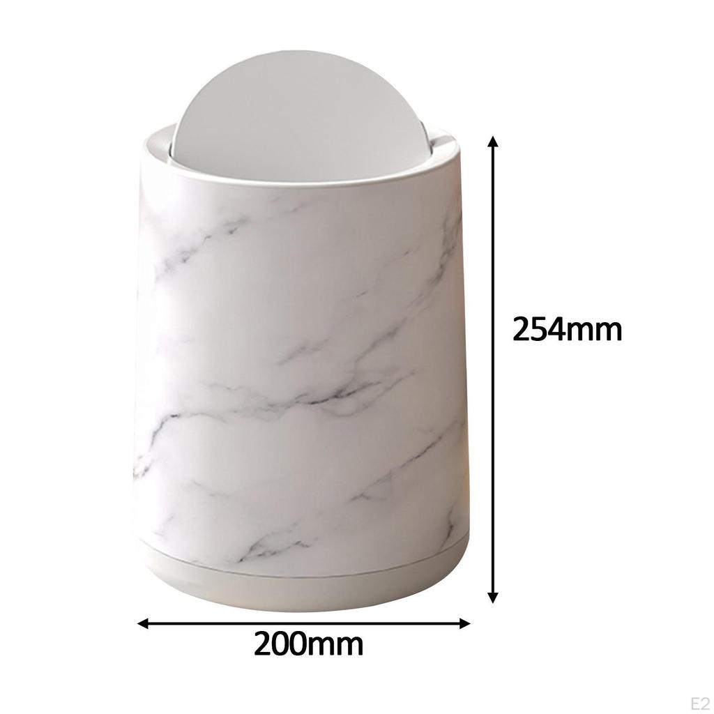 Marble Bathroom Trash Can Garbage Bin Removable Inner Decorative Container Basket