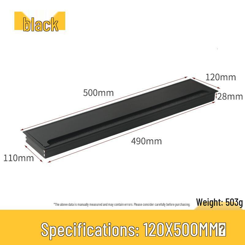 Desktop Cable Management Box: Flip-up Cover for Desk Cable Hole - Wire Pass-through and Decorative Rectangular Plate