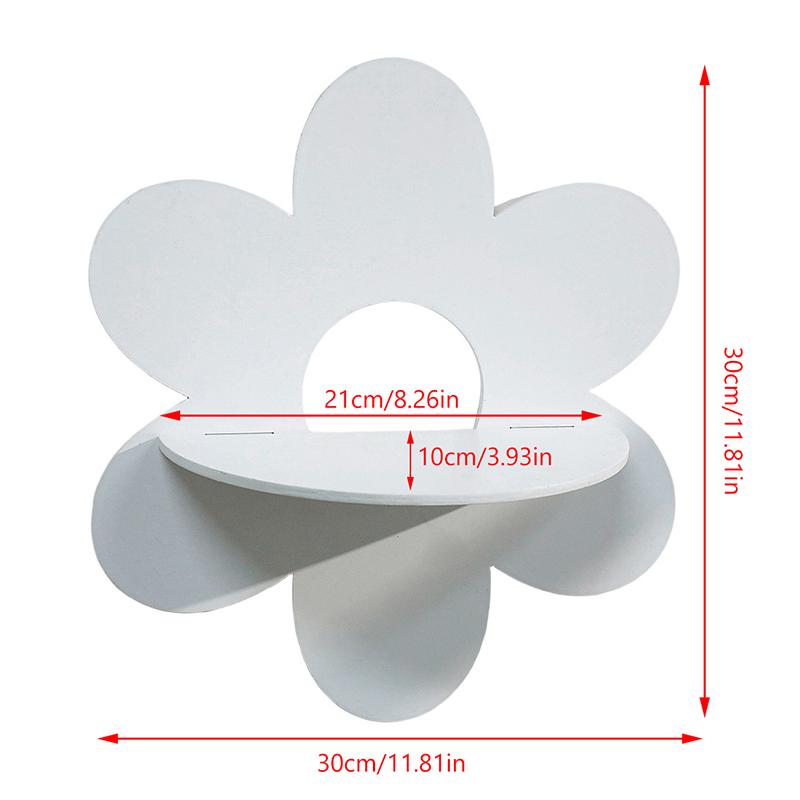 Flower Shape Wall Storage Holder Wooden Wall Art Wall Decoration Floating Plant Shelf For Bathroom Home Room Decor Gift Bedroom