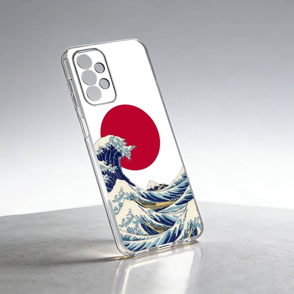 Чехол для телефона Kanagawa Great Wave-e Для Samsung S25, S24, S21, S22, S23, S30, Ultra, S20, Plus, Fe Прозрачный чехол