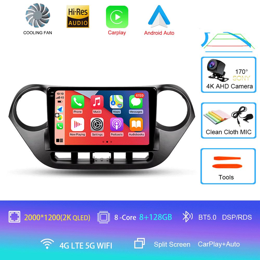 Автомобильный радиоприемник Android 14 Carplay Auto Multimedia Player для Hyundai I10 2013 - 2018 Навигация Авторадио GPS Стерео 2din Головное устройство