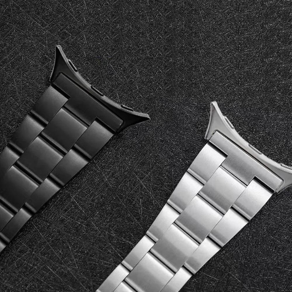 3-Bead Stainless Steel Band for Google Pixel Watch 4 45mm/3 45mm Removable Links Adjustable Watch Strap