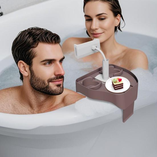 Поднос для гидромассажной ванны 3-в-1 Регулируемый поднос-столик с подстаканником, держателем для телефона, боковой столик для гидромассажной ванны для большинства надувных гидромассажных ванн и спа