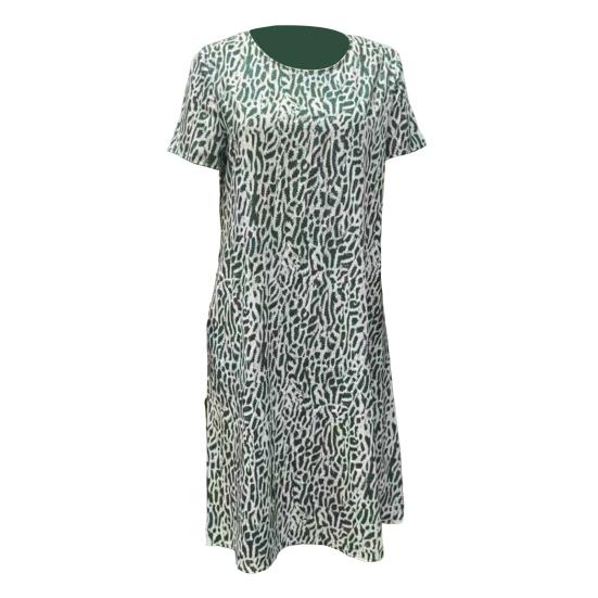 Женское летнее платье с цветочным принтом, повседневное платье миди с коротким рукавом и круглым вырезом, свободное платье-сарафан в стиле бохо для пляжного отдыха