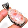 Sunstone Gemstone 925 Silver Plated Handmade Jewelry Pendant 2.08"