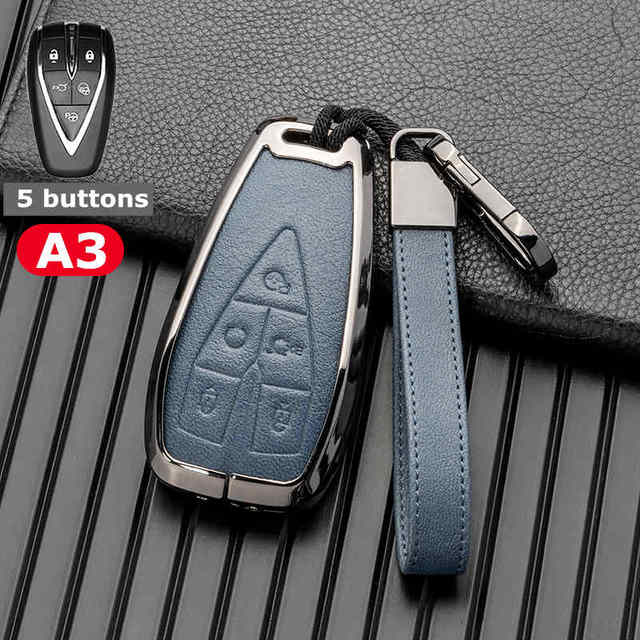 Zinc Alloy Leather Car Key Cover Shell For Changan CS35PLUS CS55PLUS CS75PLUS 2019 keyProtective Case Accessories Keychain