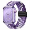 Эластичный радужный нейлоновый плетеный ремешок для Apple Watch с магнитной застежкой