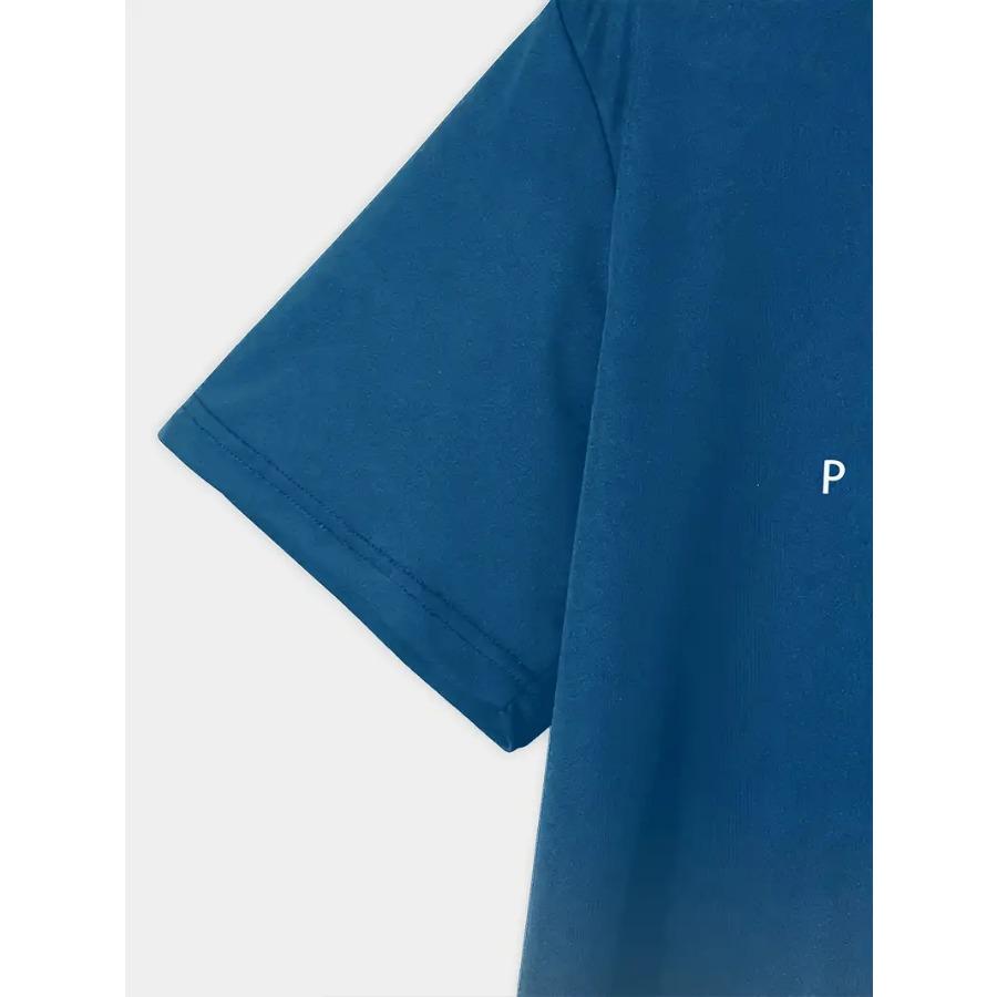 Стильная футболка с графическим принтом Paris в градиентных тонах - яркая футболка с коротким рукавом и круглым вырезом для мужчин - идеальная летняя одежда для активного отдыха с комфортом