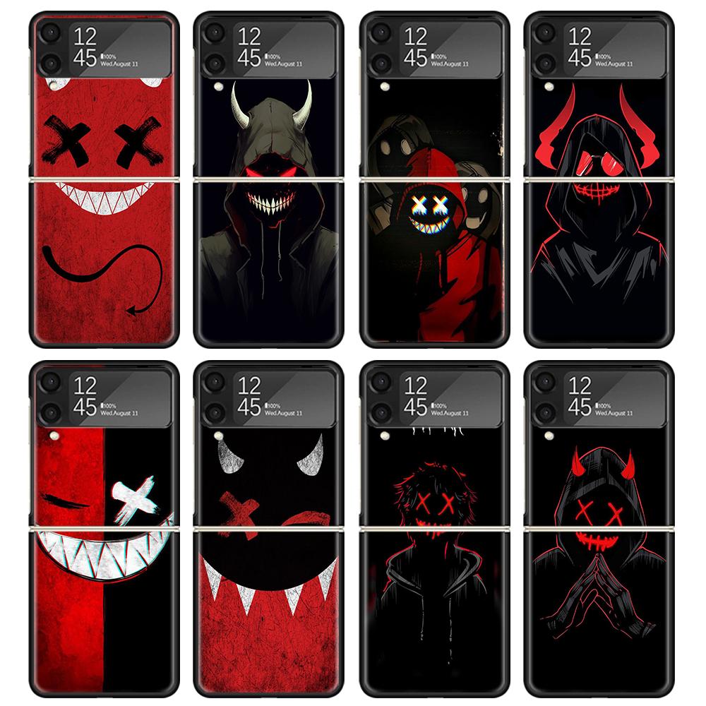 Devil Bad Boy Anime Black Phone Case For Samsung ZFlip7 ZFlip6 ZFlip5 ZFlip4 ZFlip3 5G Hard Protective Galaxy Z Flip 3 4 5 6 7 C