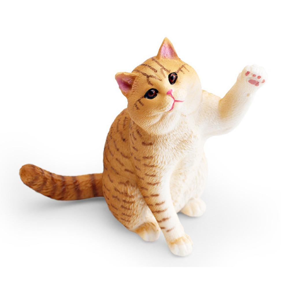 Lifelike Realistic Pet Figurines PVC Cat Action Figures Cute Simulation Pet  Car Decoration
