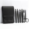 4/5/6Pcs Stainless Steel Eyelash Tweezers Professional Lash Extension Eyebrow With Bag Hair Remove Supplies Tools