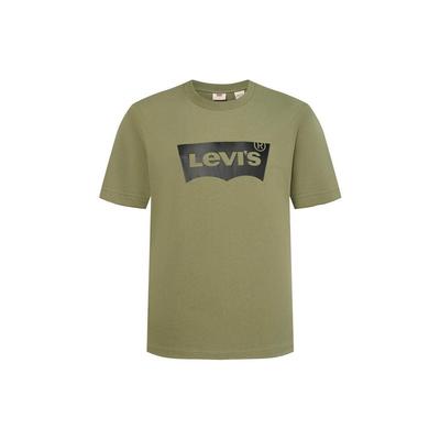 Levis Футболка из чистого хлопка, легкая, с коротким рукавом и круглым вырезом, унисекс, топы, темно-зеленый A4391-0007