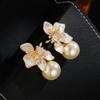 Нежные бусины-бабочки в гонконгском стиле, модные серьги, трехмерные цветы, изысканные серьги, темпераментные, легкие, роскошные, высококачественные серьги