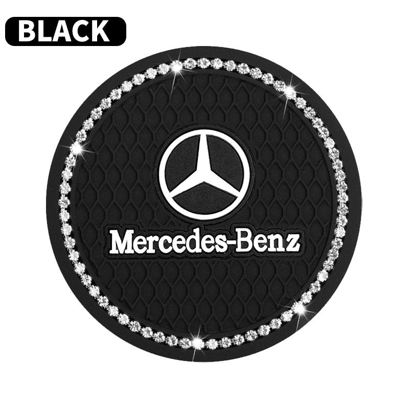 Car Sticker For Benz Car coaster with diamonds Creative diamond-studded water coaster PVC soft rubber for Mercedes Benz W211 W20
