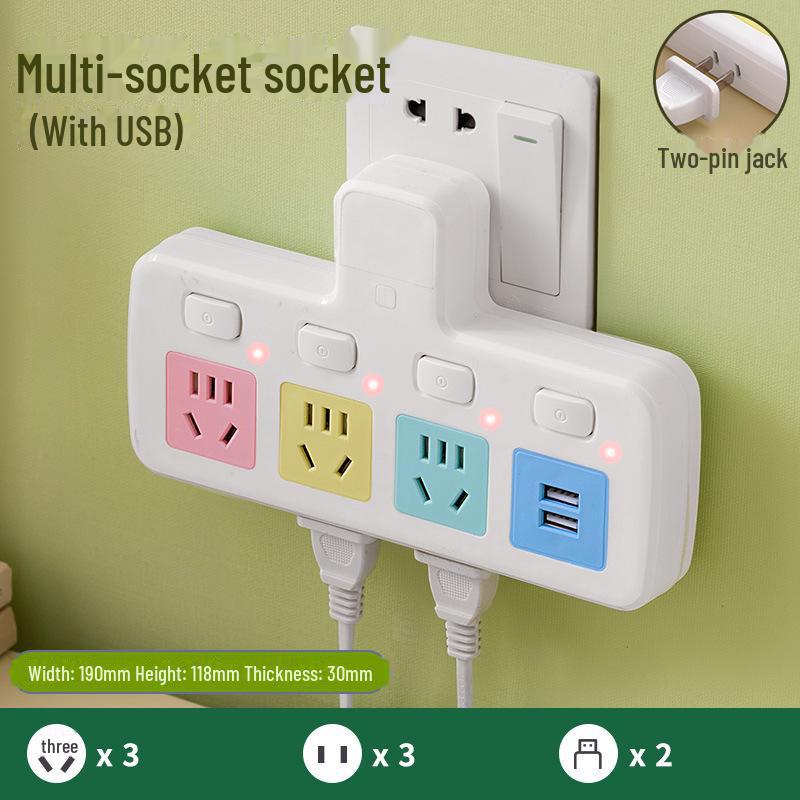 Pure Copper Multi-Function USB Power Strip with Wireless Plug Board