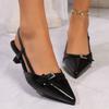 Fashion 2025 Pointed Toe Sexy Mid Heels Party Shoes Women Sandals Designer Summer Casual Shoes Dress Slipper