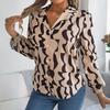 Women's Button Down Shirt Casual Long Sleeve Lapel Top Loose Printed Streetwear Clothing for Work Party Vacation Travel