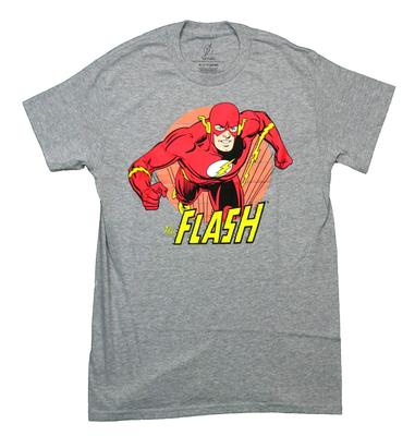 Flash New Adult T-Shirt - Lunging Out Of Circle Over Logo