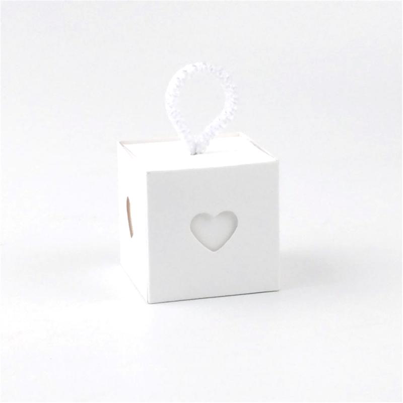 50 шт. подарочная коробка из крафт-бумаги, перерабатываемая, красивая, простая, дизайн «сердце к сердцу», ретро-упаковка для конфет