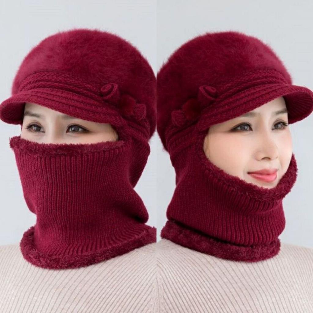 Новая осенне-зимняя вязаная шапка для мам, утолщенная и бархатная теплая хлопковая шапка с шарфом