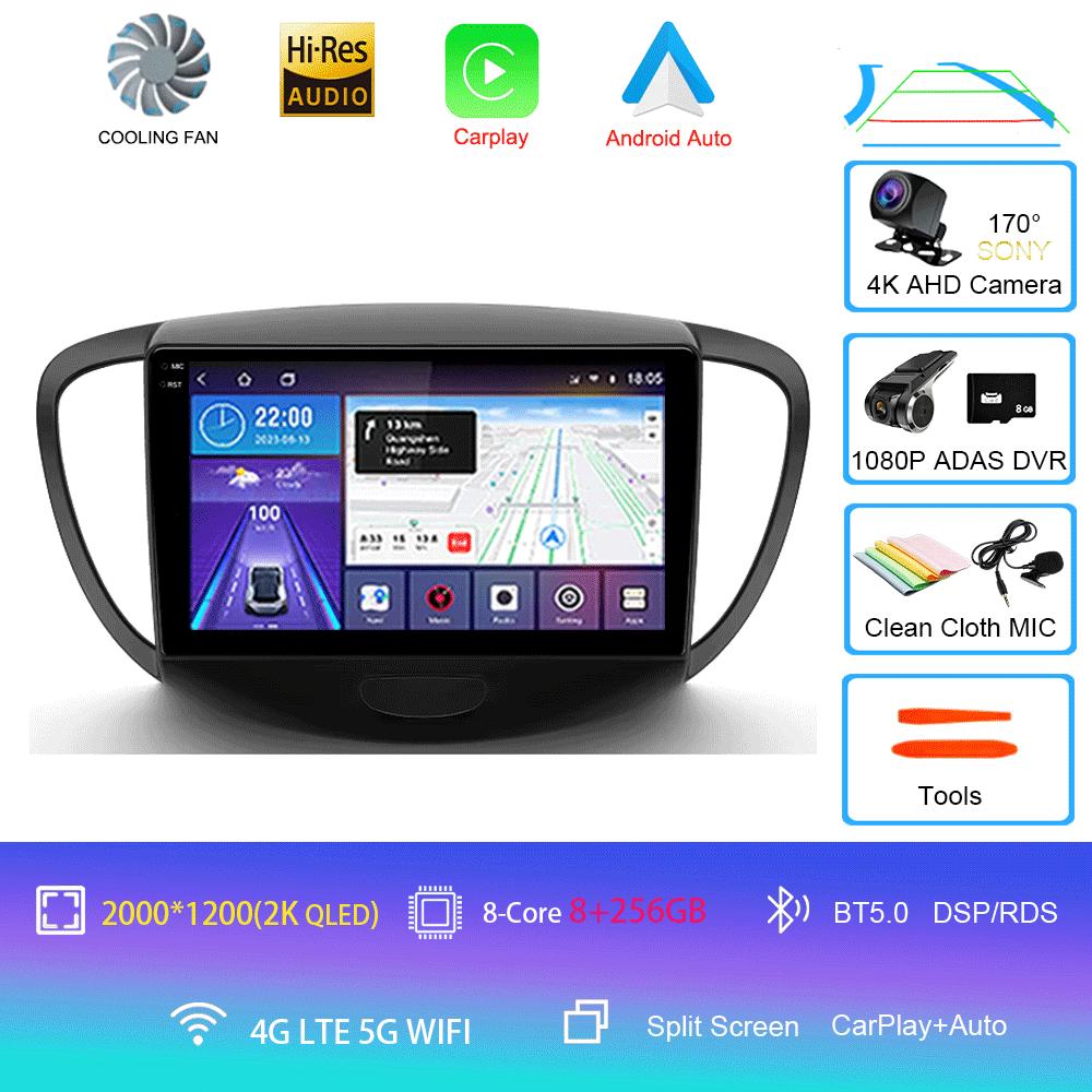 Автомагнитола Android 14 Carplay Мультимедиа Для Hyundai i10 2007 - 2013 навигация видео DVD Автомагнитола Стерео 2din BT