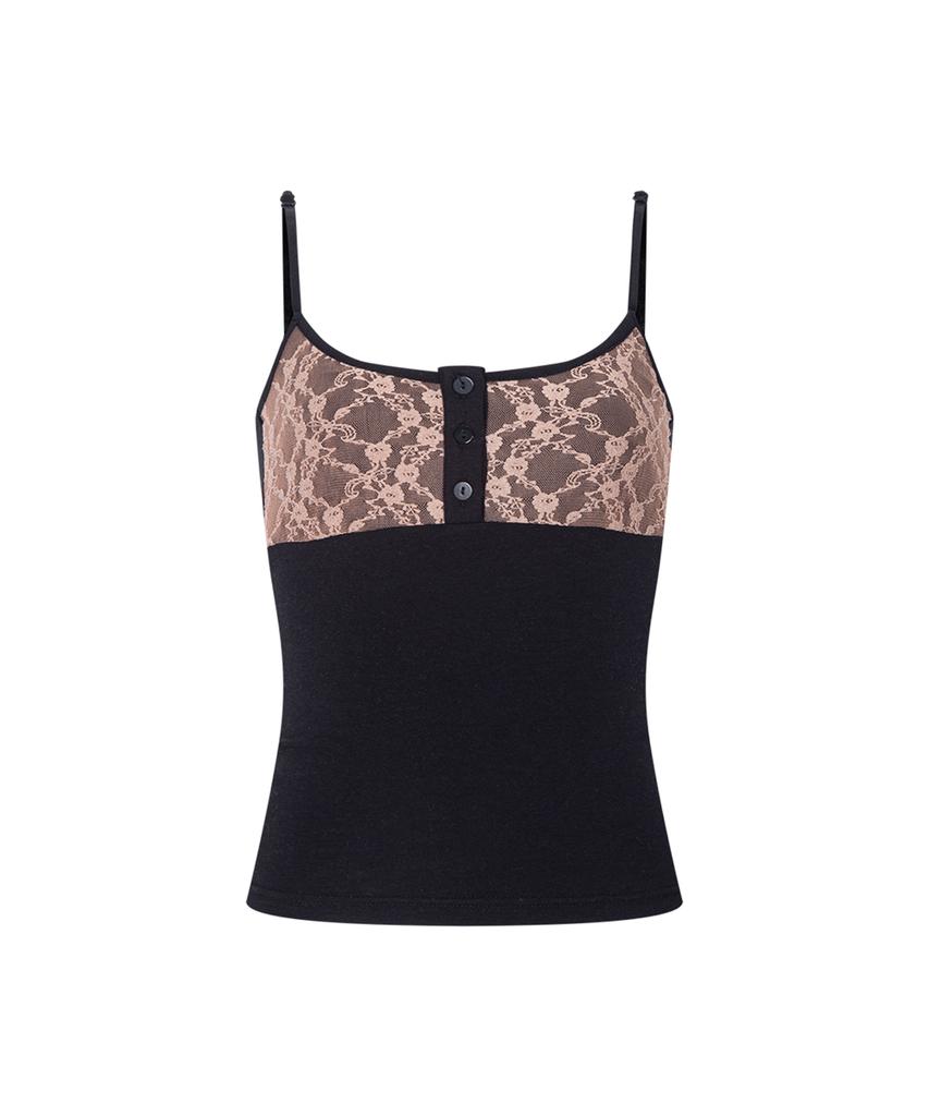 Топ без рукавов Leni Lace (черный)