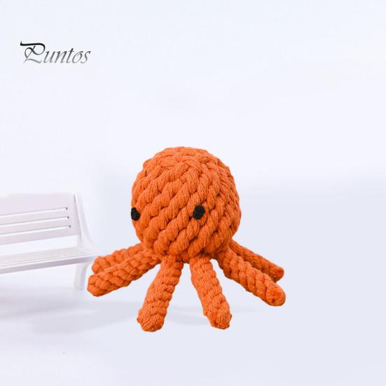 Interactive Cotton Rope Dog Toy Cute Rabbit Bear Giraffe Octopus Shape Dog Chew Toy Bite-resistant Pet Squeaky