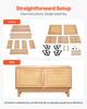 Entryway Shoe Bench, 1000 x 300 x 530 mm Rattan-Like Shoes Bench with 2 Flip Drawers, 300lbs Shoe Storage Rack with 4 Compartments and 2 Rattan Doors,