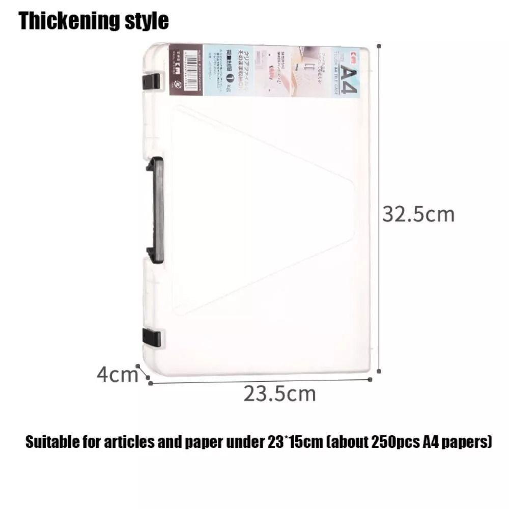Transparent A4 File Storage Box Portable Document Box New A4 File Box