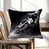 Extreme Sports Moto Biker Art Pillowcase Cushion Print 40x40cm Monochrome Dirt Bike Action Racing Throw Pillow Cover Decoration