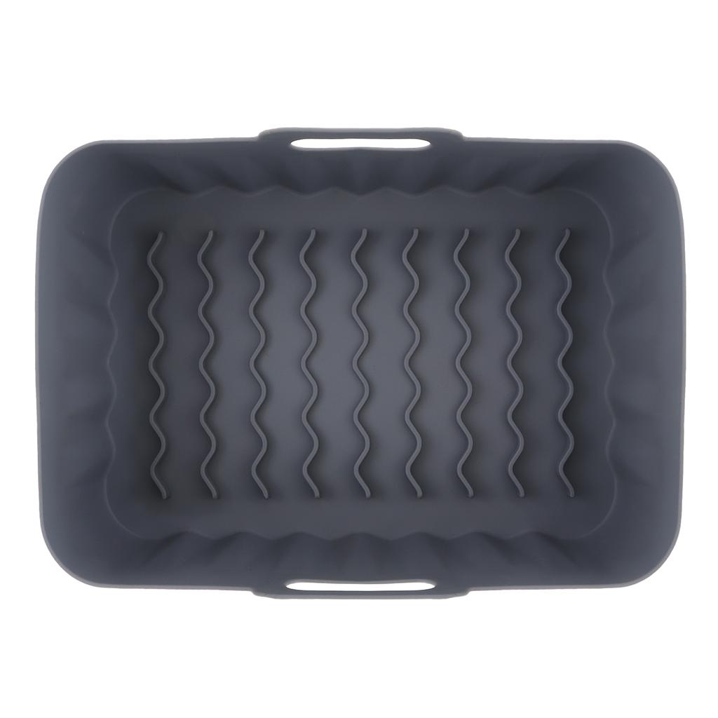 Silicone Air Fryer Liner Square Wave Pattern Heat Resistant Oven Liners with Oven Gloves