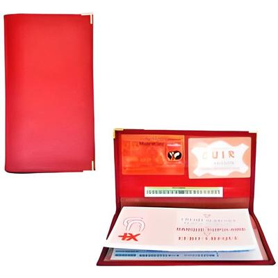 Кошелек для чековой книжки - Pacey - Красный - Телячья кожа - 2 отделения для кредитных карт - Унисекс