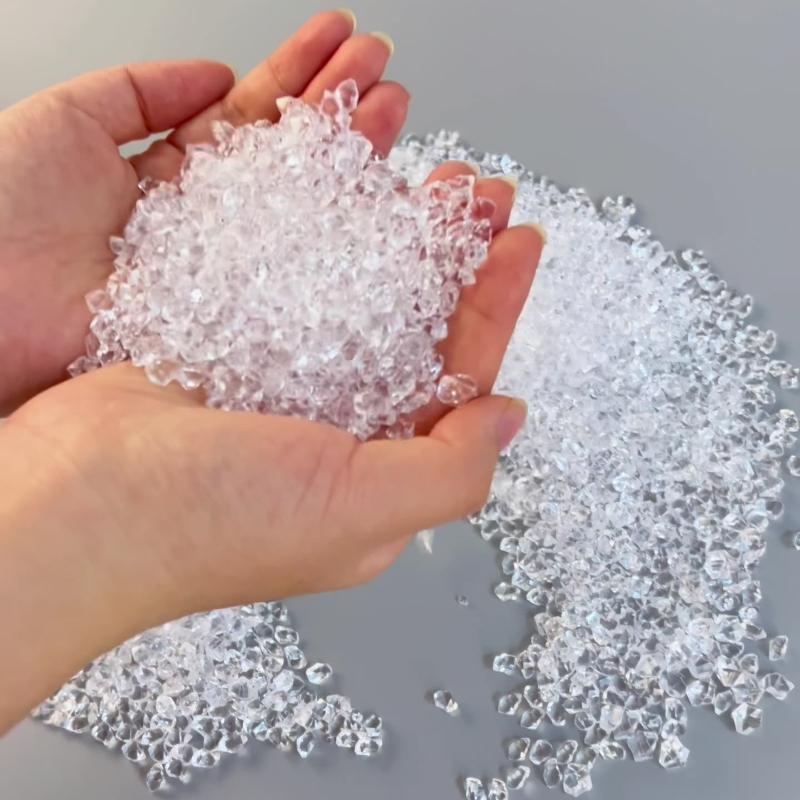 1 Set Mini Transparent Ice Broken Ice Stones Ice Grains Simulation Props For Dollhouse Decoration Miniature Home
