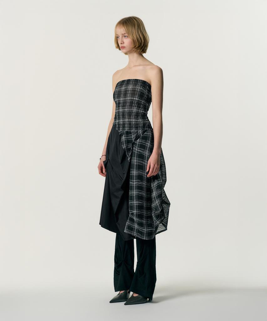 Kimjisu Dozi - Smocking Draped Dress_Black