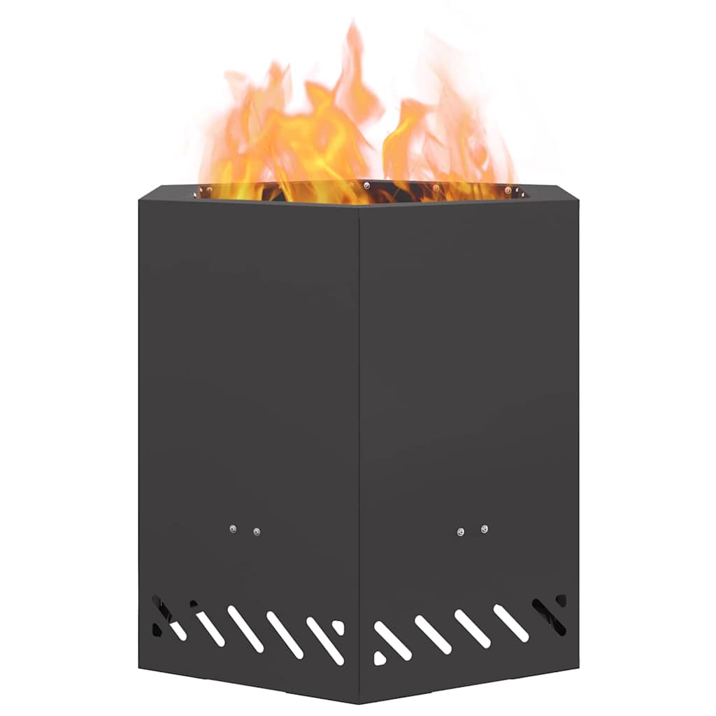 Smoke Free Fire Pit Black 48 x 48 x 51 cm Steel