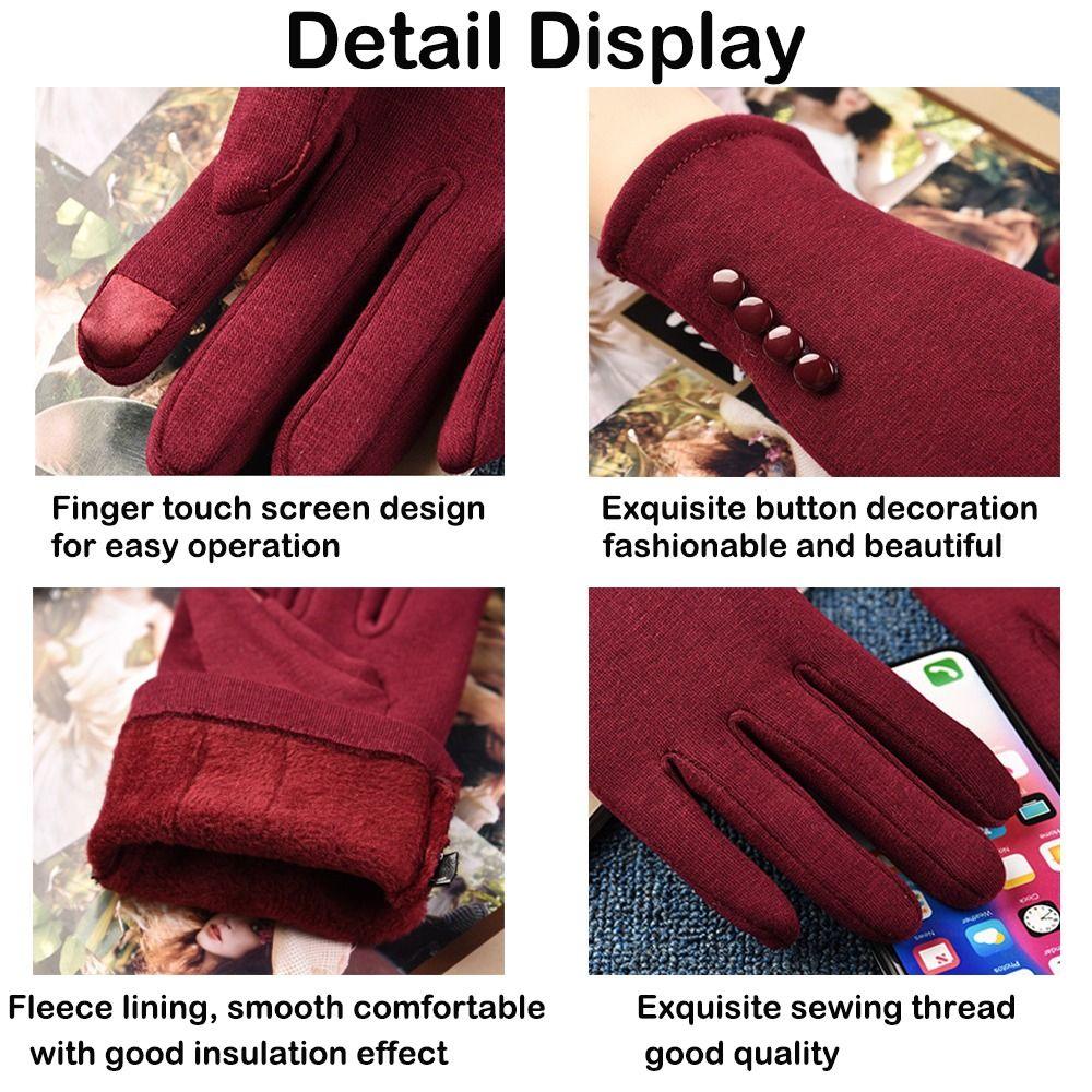 Solid Color Full Finger Mittens Thick Plush Warm Golves Furry Warm Mitts  Outdoor Sport