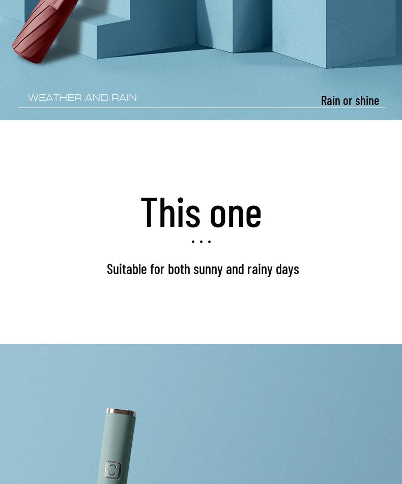 Men's Minimalist Nordic-Style Fully Automatic Folding Umbrella for Rain or Shine