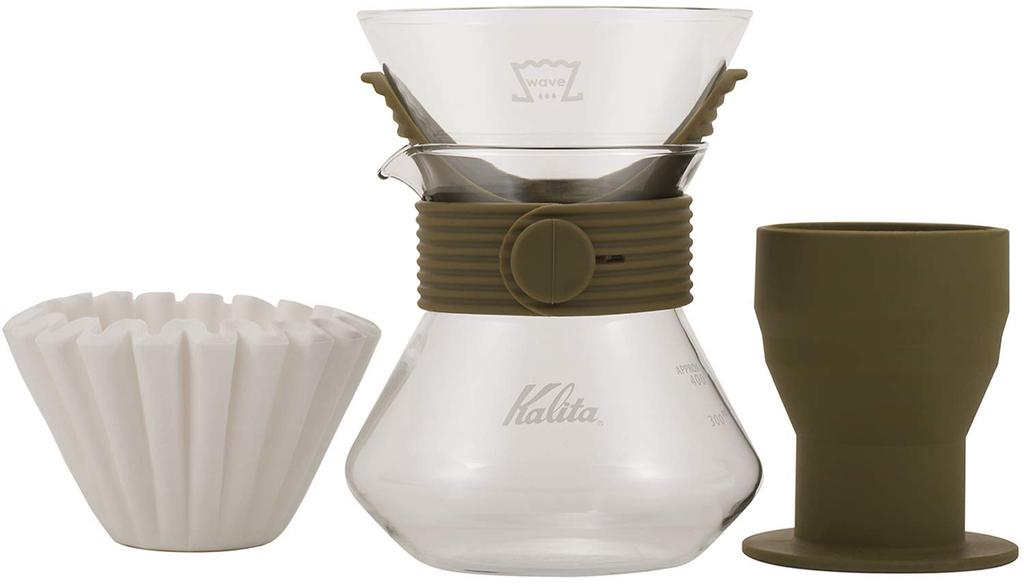 Kalita Набор для приготовления кофе на 2-4 персоны Wave Style Up Khaki Drip Equipment For 2 For 4 For 2 For 4 Drip Coffee Sixtie Respect for the Aged #185