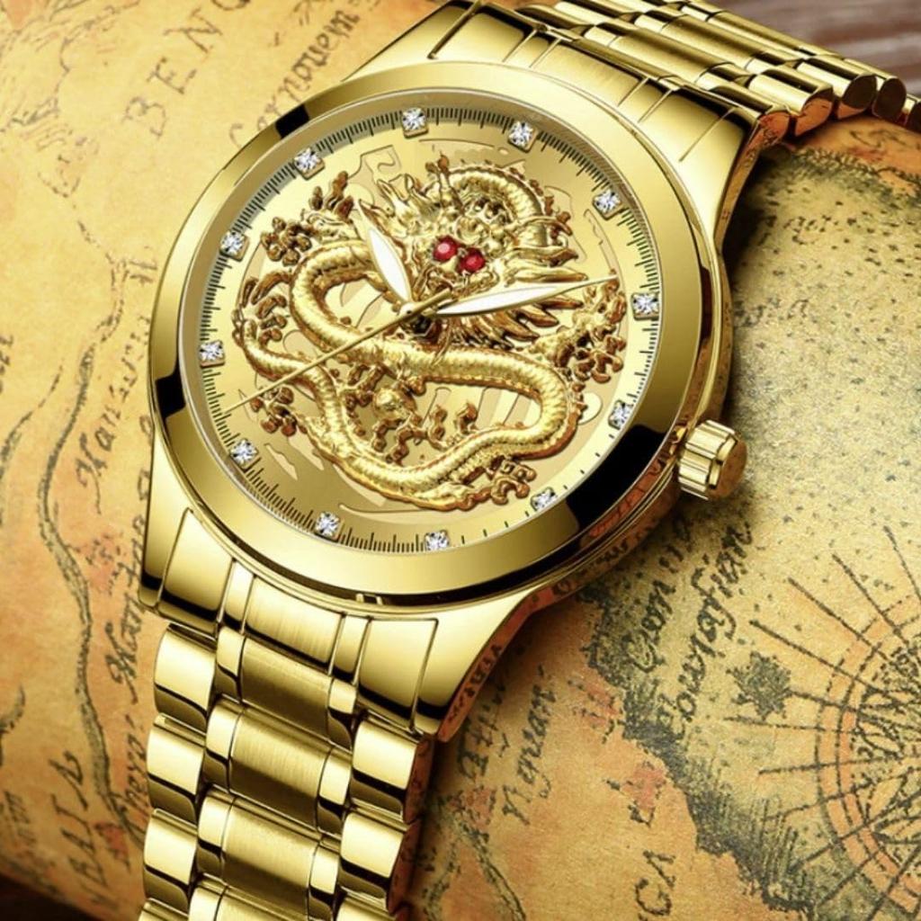 Watch Red Eye Dragon Face Gold [AiO JAPAN]