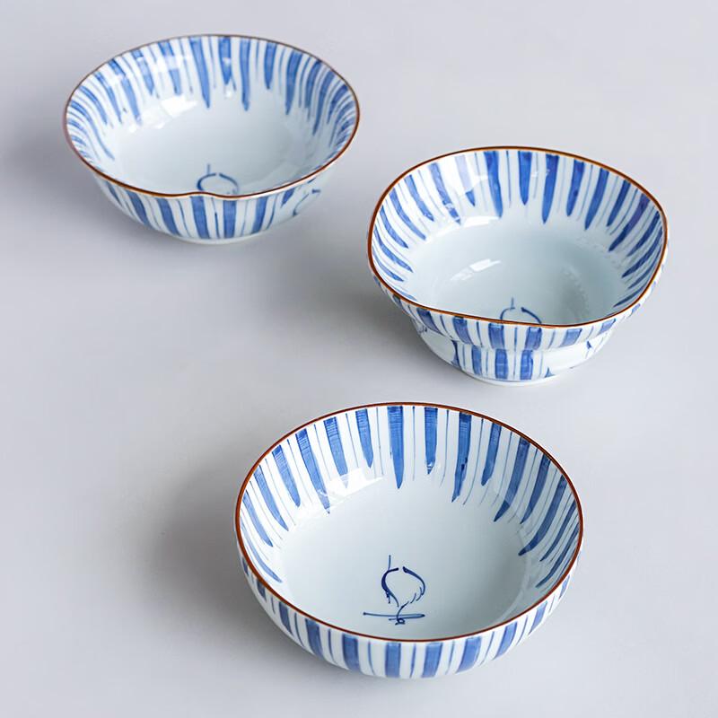 Japanese Egret Ten Grass Shallow Multi-purpose Bowl