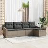 VidaXL 5-Piece Garden Sofa Set with Grey Cushions Poly Rattan 3346679