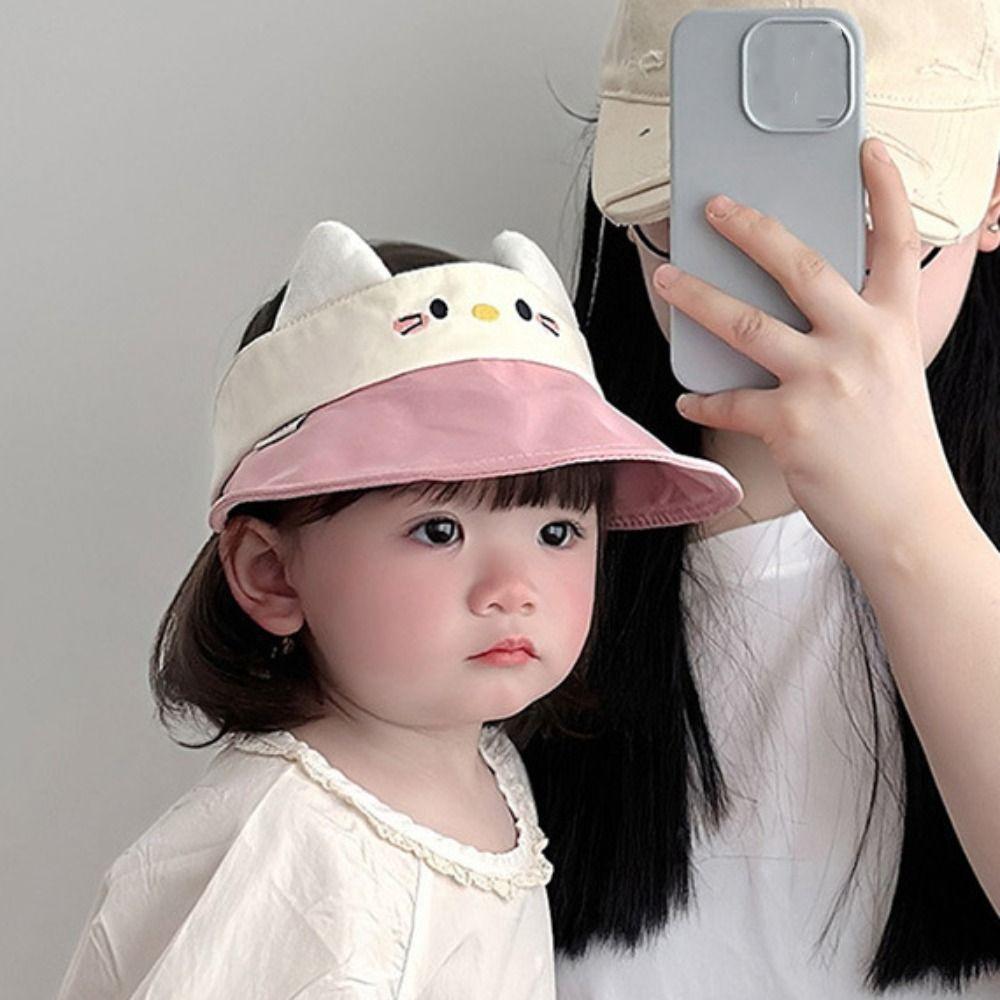 Korean Style Baby Sun Hat Breathable Children Sunshade Hat Comfortable Kids Empty Top Cap Summer
