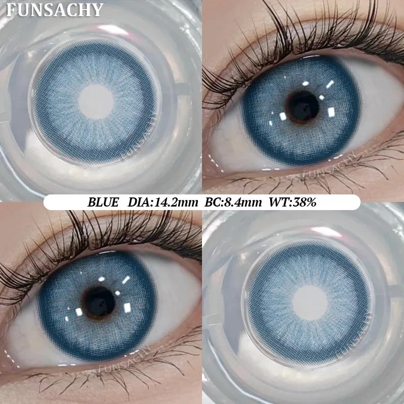 FUNSACHY Color Contacts 1Pair Natural Brown Корейские большие контактные линзы для глаз Красота серые зрачки цветные мягкие линзы ежегодно