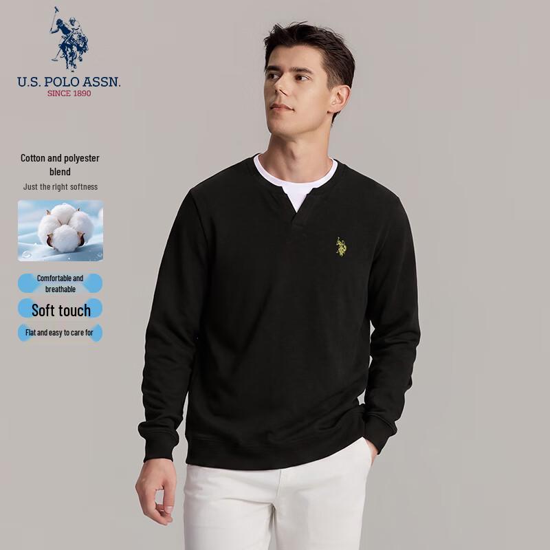 U.S. Polo Assn. Мужской топ с длинным рукавом и V-образным вырезом, имитирующий многослойность