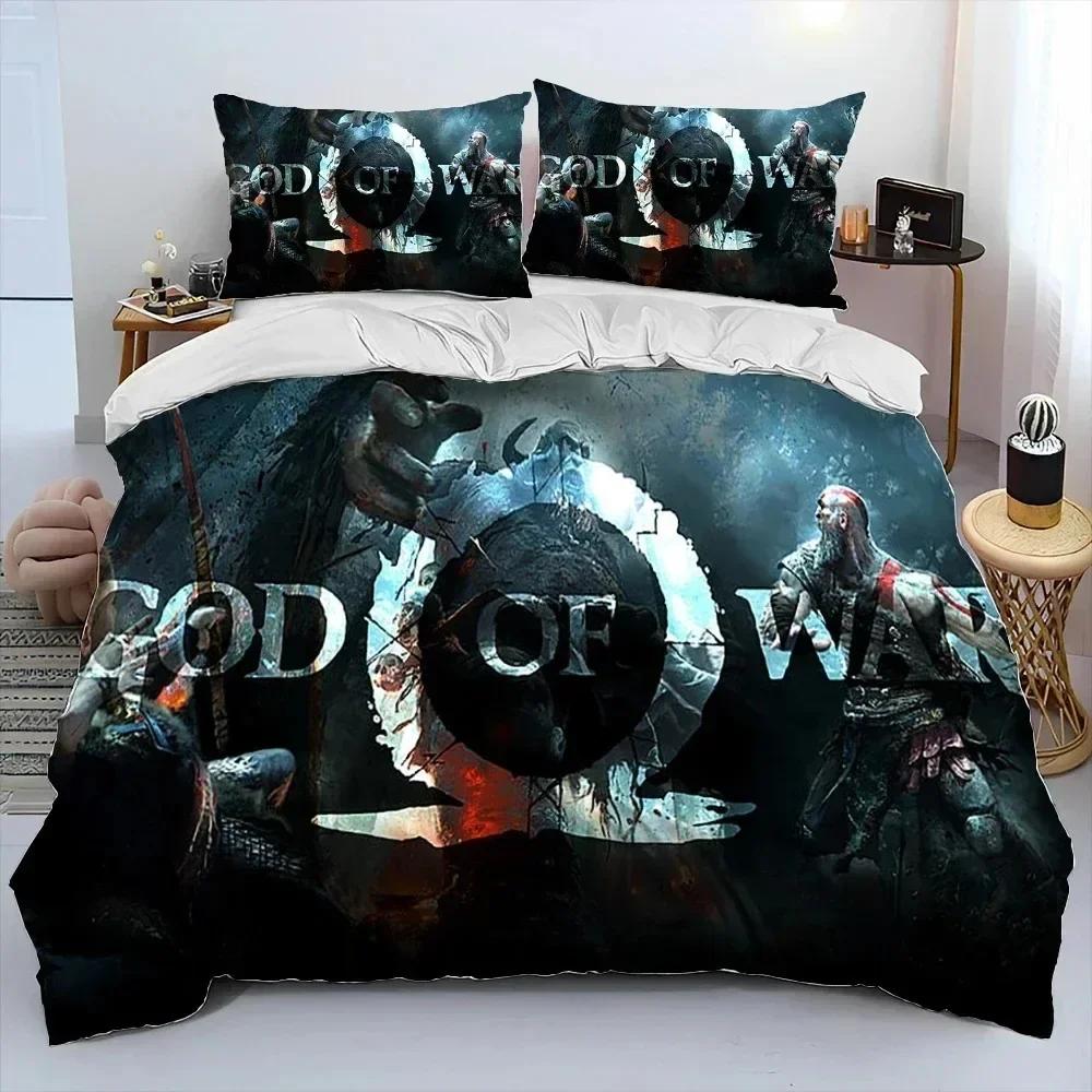 Игровой набор постельного белья God of War Kratos Напечатанный комплект постельного белья с наволочкой пододеяльником Мягкое постельное белье размера Queen King Дом Мальчики Взрослые
