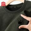 MINISO Men's Suede Casual Loose Round Neck Sweatshirt